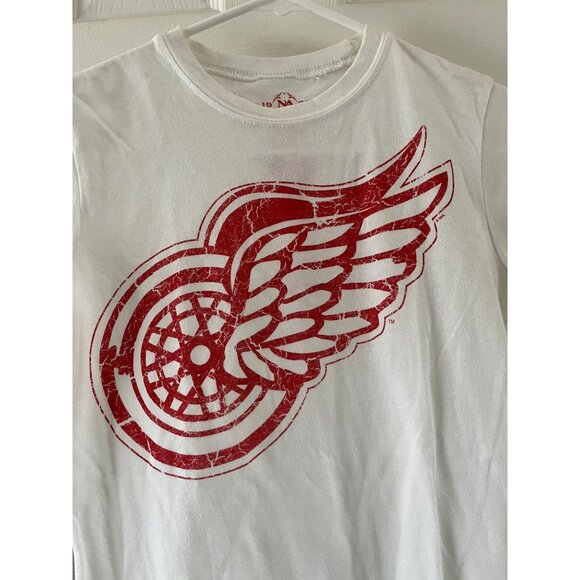 Vtg Women's Detroit Red Wings Hockey White Red T-Shirt 1931 National Anthem Pres - Picture 3 of 9